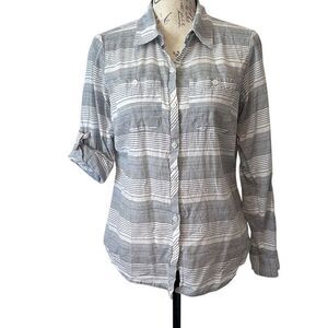 Columbia Womens Performance Fishing Gear Button Up Roll Tab Long Sleeve Lightwei
